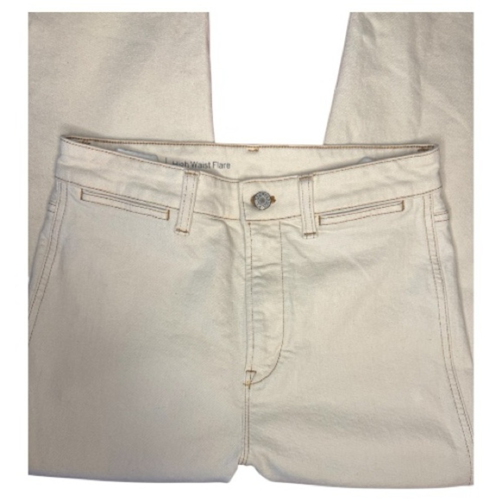 Talbots Cream High Waist Flare Jeans - Picture 4 of 7